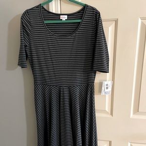Black & Grey LulaRoe Nicole Dress XL